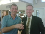 Deadeye Iain walks away with the nearest the pin trophy